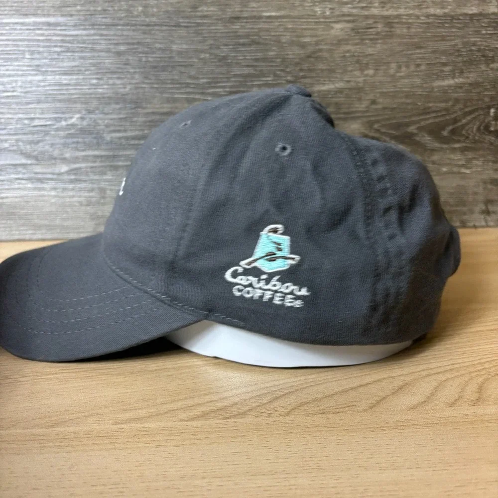 Caribou Coffee Hat Strap Back Gray Love Your Melon One Size Adjustable